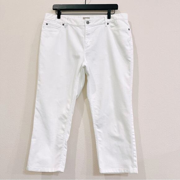 J. Jill Women's Cropped White Stretch Jeans - 14 Petite1 - Picture 1 of 12
